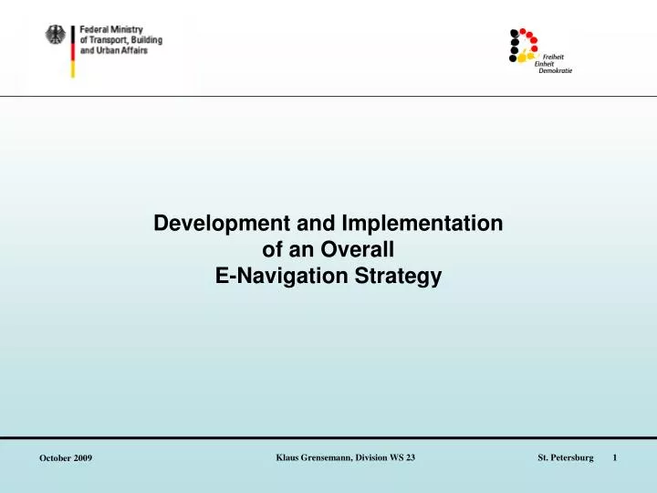 development and implementation of an overall e navigation strategy