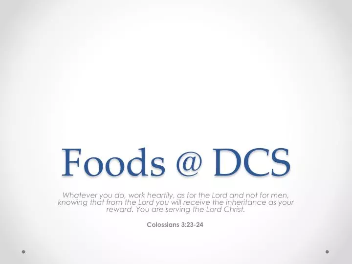 foods @ dcs
