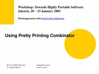 Using Pretty Printing Combinator