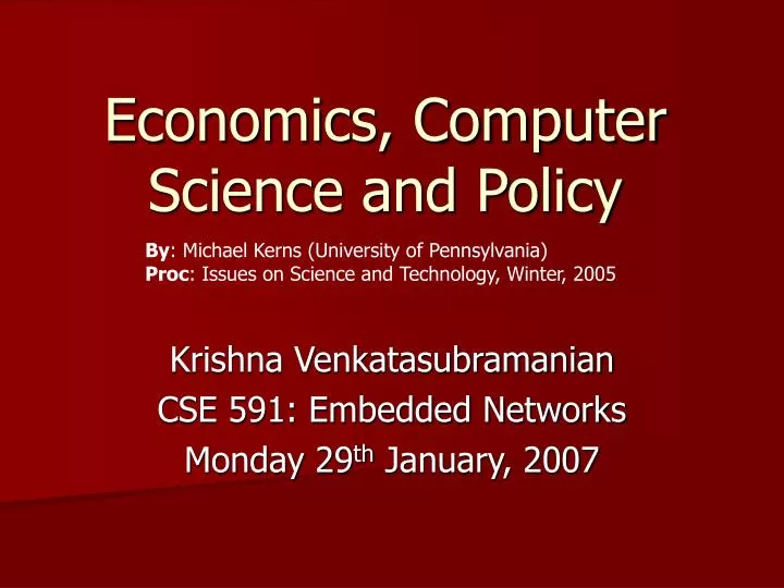 economics computer science and policy