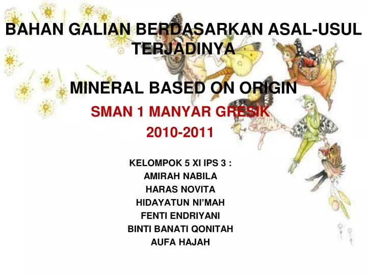 bahan galian berdasarkan asal usul terjadinya mineral based on origin