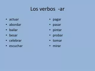 los verbos ar
