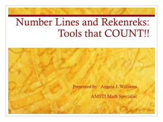 Number Lines and Rekenreks : Tools that COUNT!!