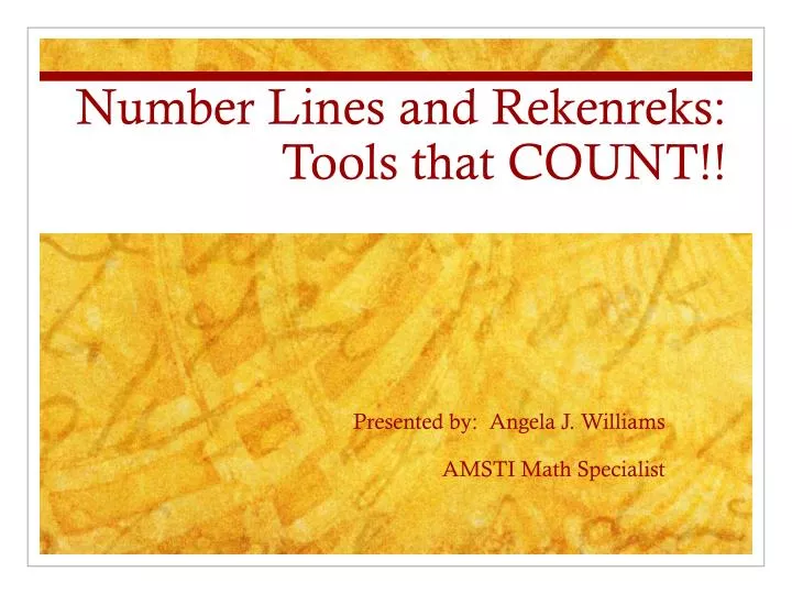 number lines and rekenreks tools that count