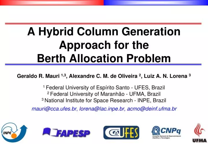 a hybrid column generation approach for the berth allocation problem
