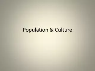 population culture