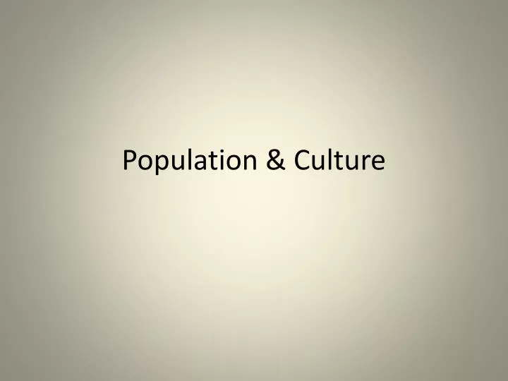 population culture