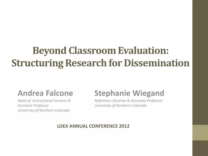 beyond classroom evaluation structuring research for dissemination