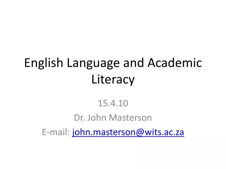english language and academic literacy