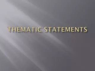 thematic statements