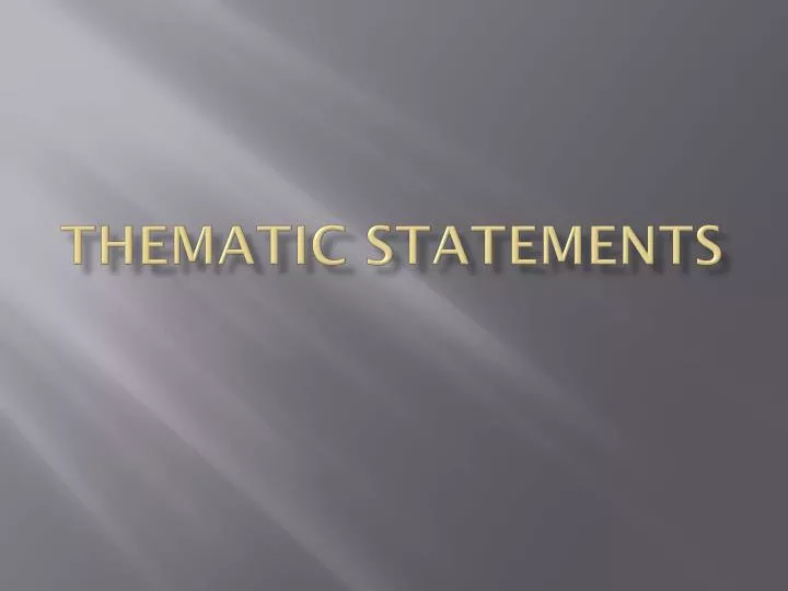 thematic statements