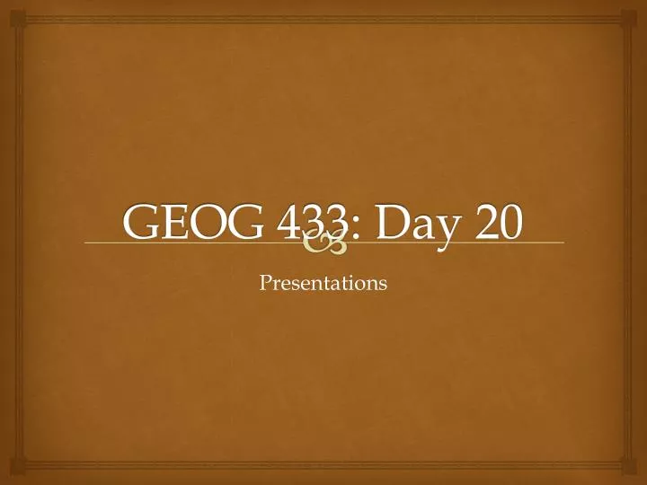 geog 433 day 20