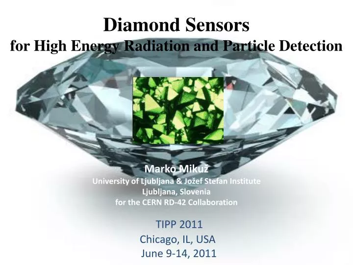 diamond sensors for high energy radiation and particle detection