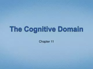 The Cognitive Domain
