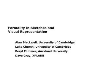 Formality in Sketches and Visual Representation