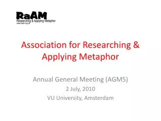 Association for Researching &amp; Applying Metaphor