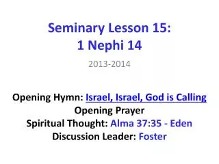 Seminary Lesson 15: 1 Nephi 14