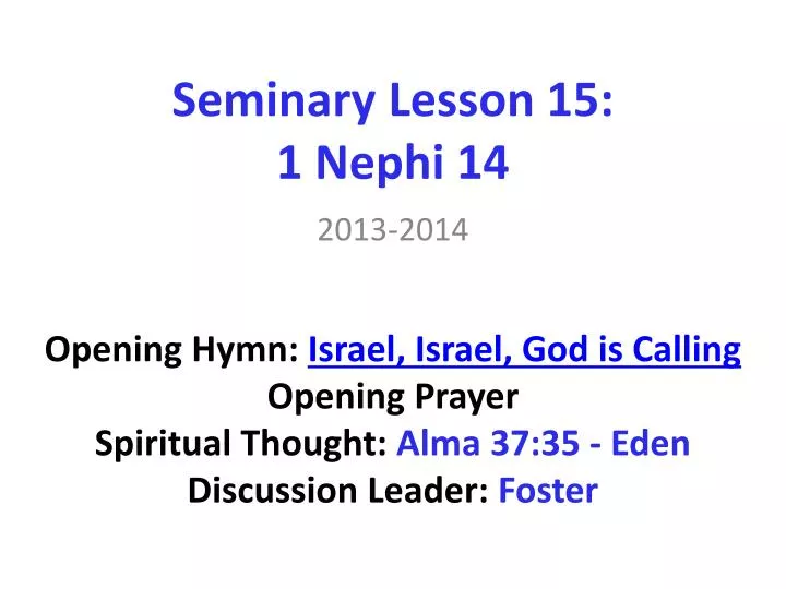 seminary lesson 15 1 nephi 14