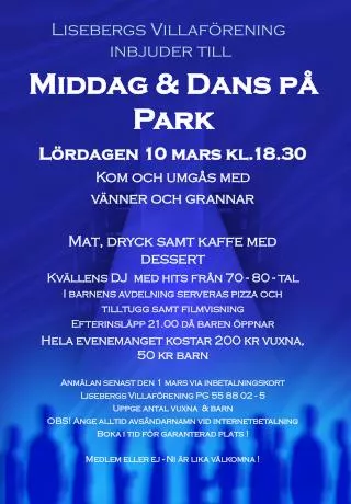 middag dans p park