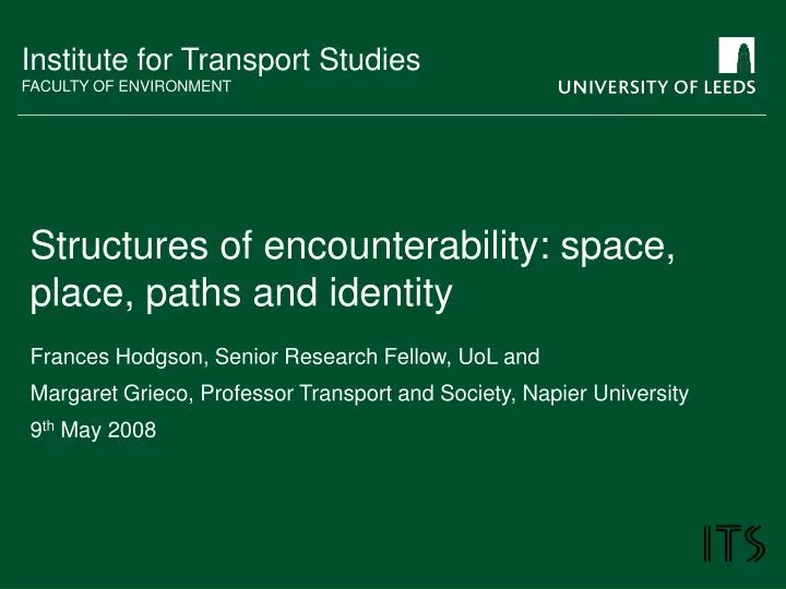 structures of encounterability space place paths and identity