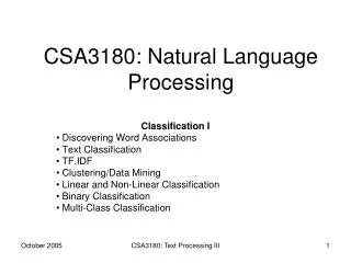 CSA3180: Natural Language Processing