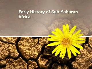 Early History of Sub-Saharan Africa