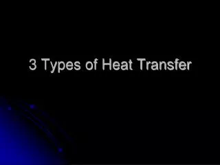 3 Types of Heat Transfer