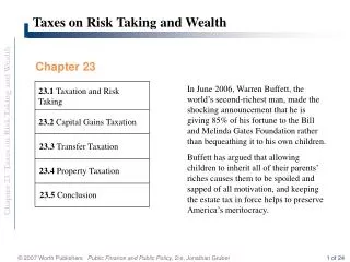Taxes on Risk Taking and Wealth