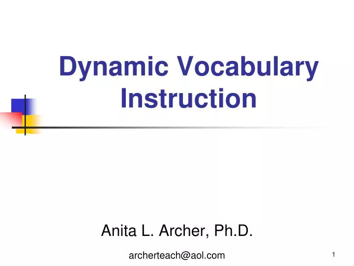dynamic vocabulary instruction