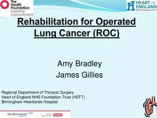 Rehabilitation for Operated Lung Cancer (ROC)