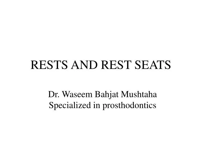 rests and rest seats