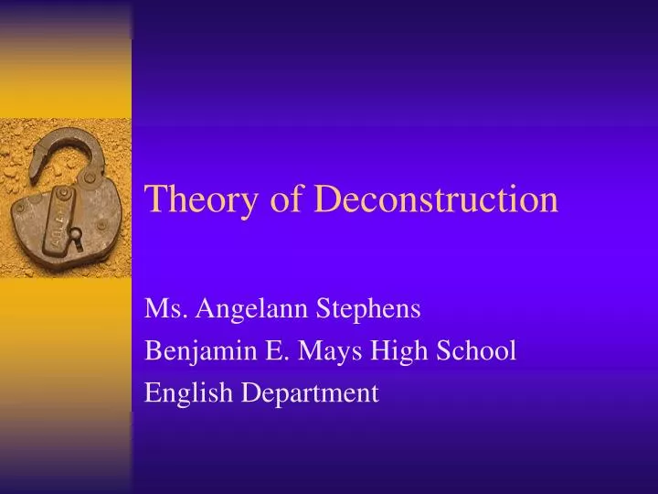 theory of deconstruction