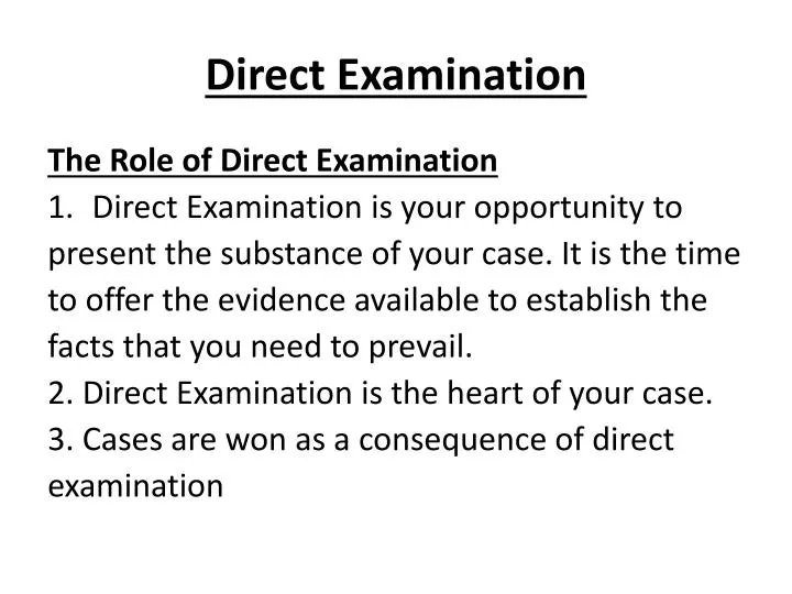 direct examination