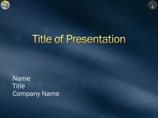 Title of Presentation