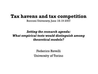 Federico Revelli University of Torino