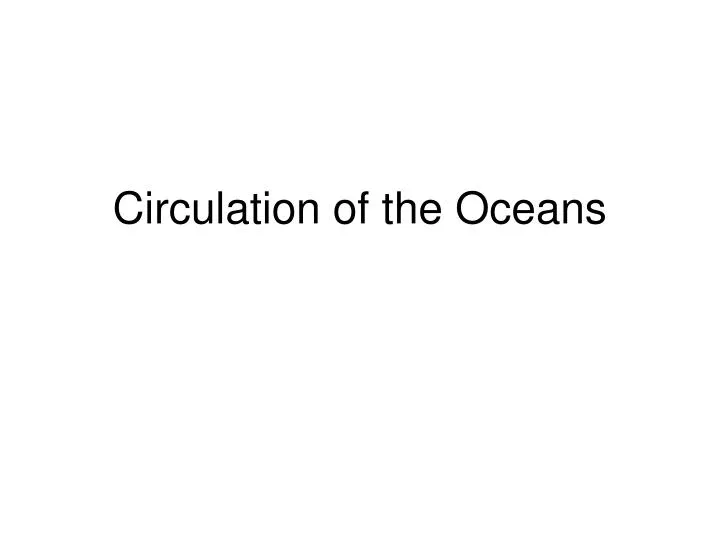 circulation of the oceans