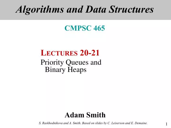algorithms and data structures cmpsc 465