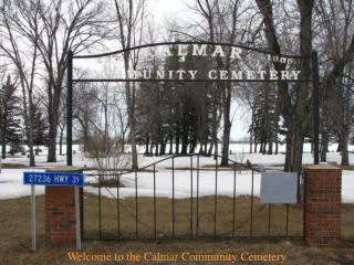 Welcome to the Calmar Community Cemetery