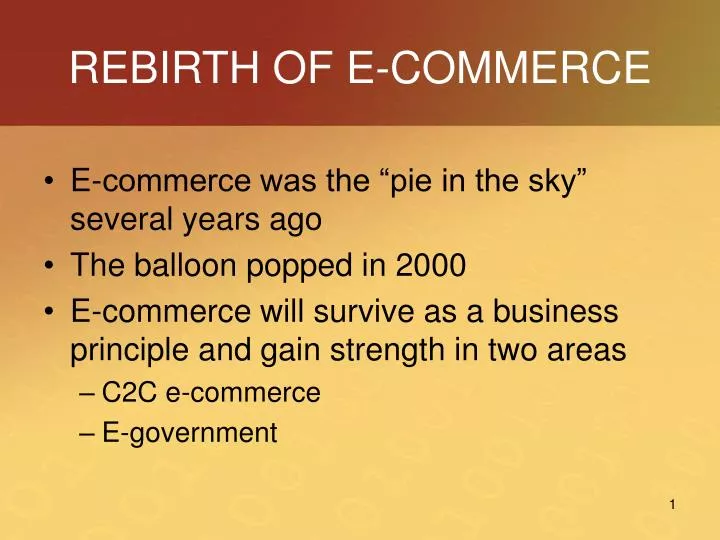 rebirth of e commerce