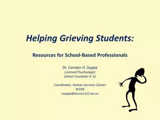 Helping Grieving Students: