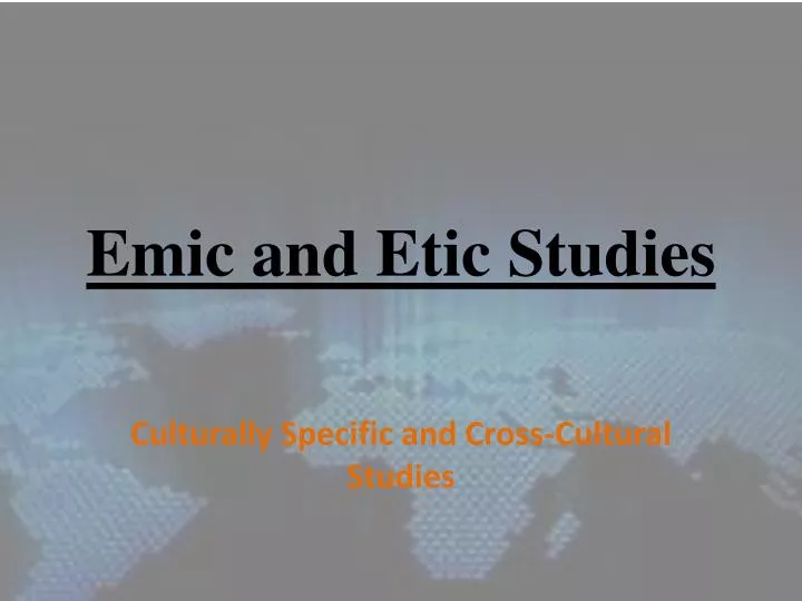 emic and etic studies