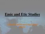 Emic and Etic Studies - slide 1