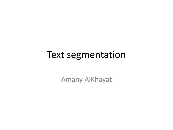 text segmentation