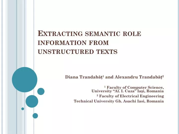 extracting semantic role information from unstructured texts