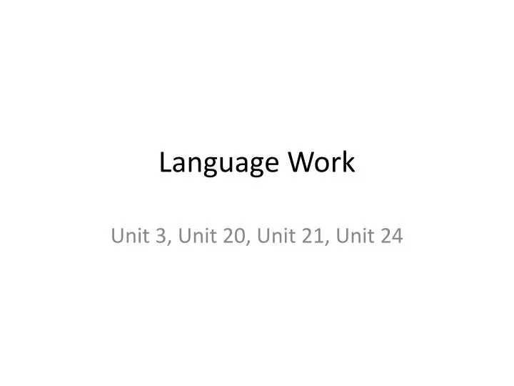 language work