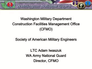 Washington Military Department Construction Facilities Management Office (CFMO)