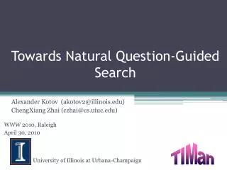 Towards Natural Question-Guided Search