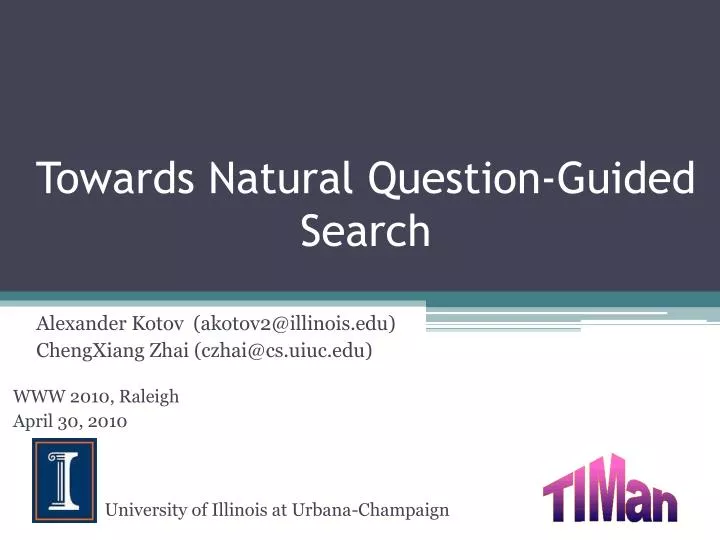 towards natural question guided search