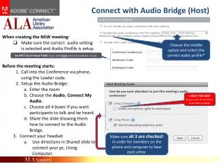 Connect with Audio Bridge (Host)