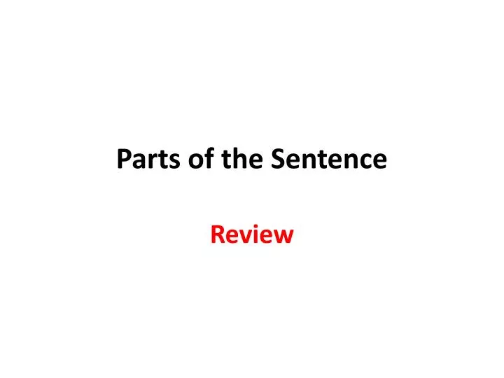 parts of the sentence